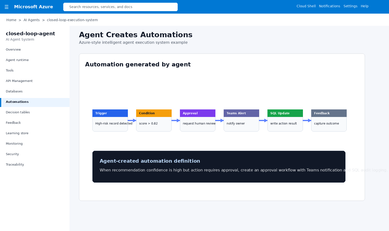 AI agent creates automation