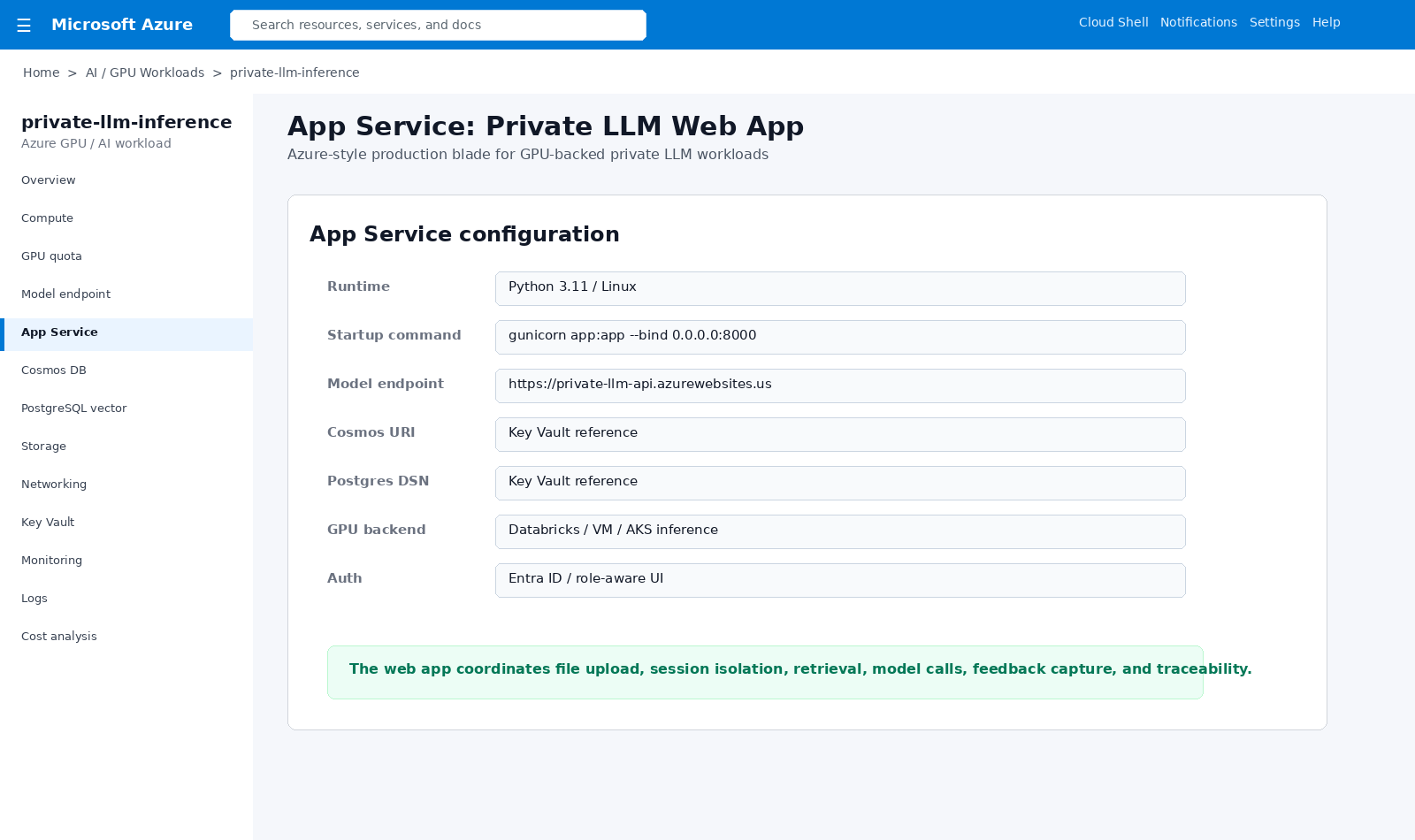 App Service LLM configuration