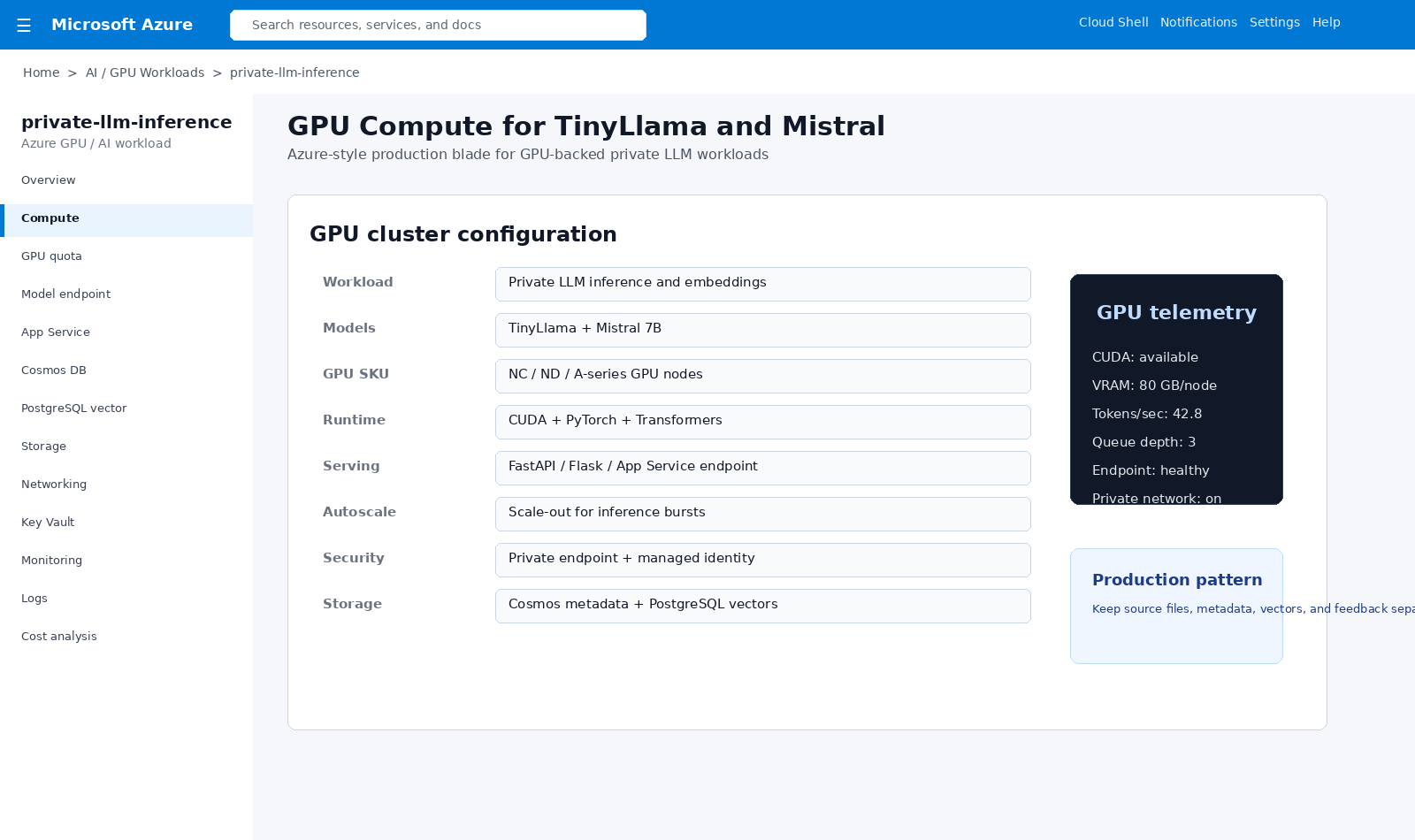 GPU compute for TinyLlama and Mistral